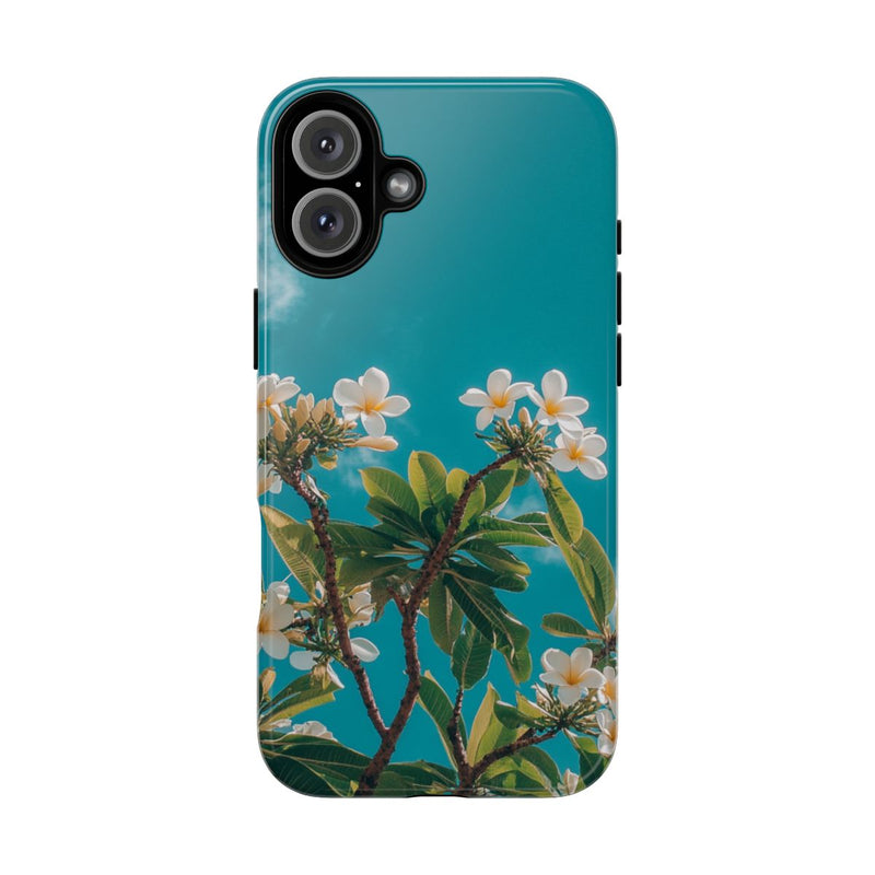 Witte Frangipanibloemen met Groene Bladeren