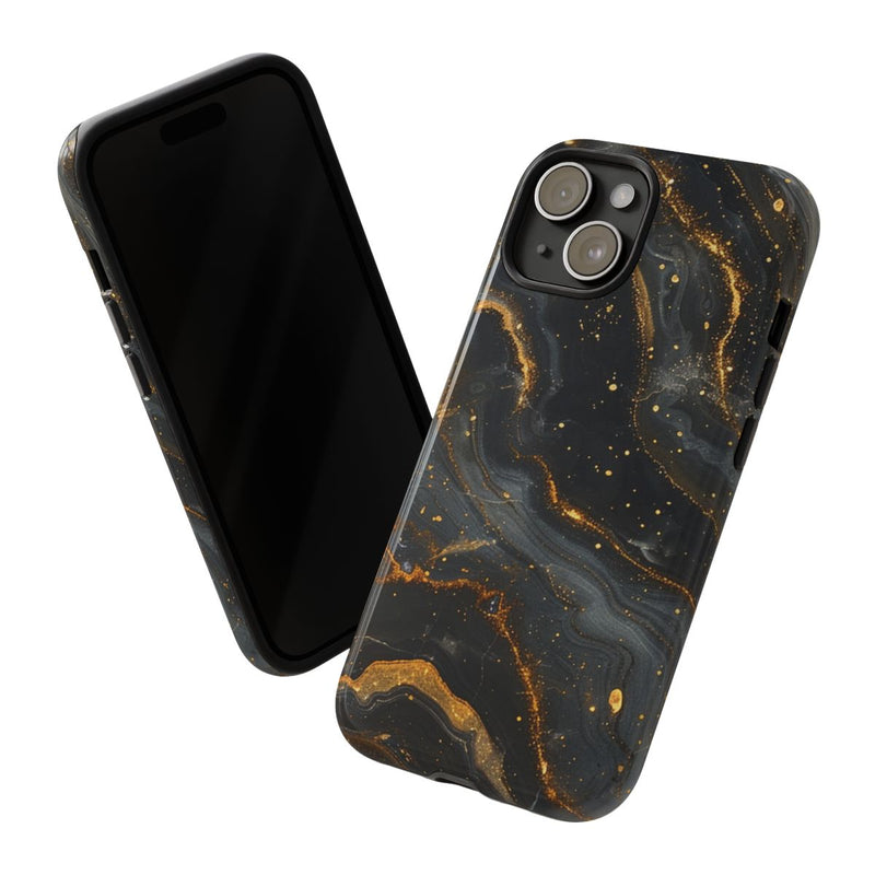 Zwart-Gouden Marmer Abstract Patroon
