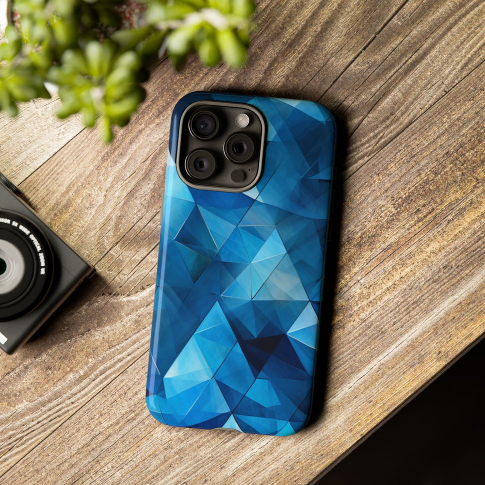 Blauw Geometrisch Driehoekenpatroon