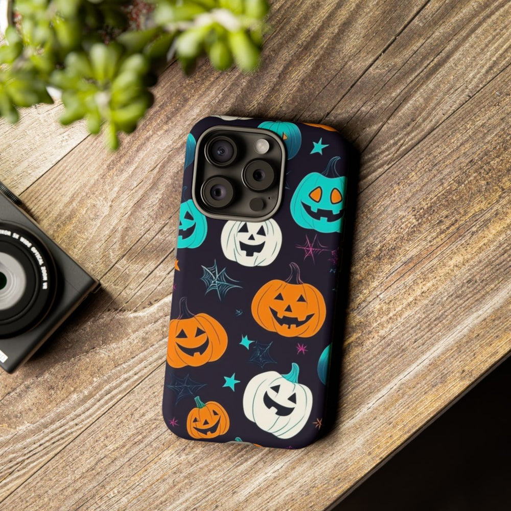 Vrolijk Gekleurde Halloween Pompoenen Patroon
