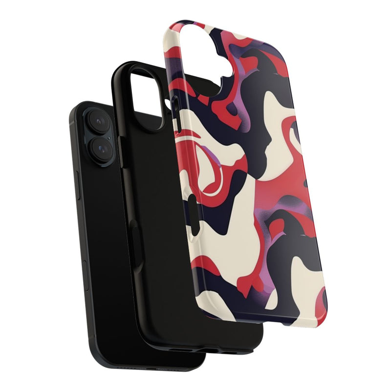 Abstract Rood-Zwart-Crème Patroon