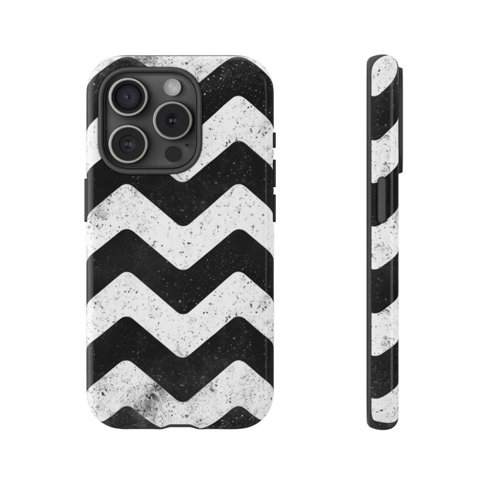 Zwart-Wit Zigzagpatroon met Vintage Effect