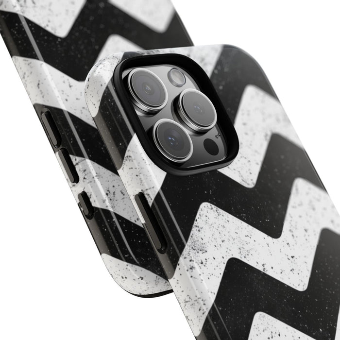 Zwart-Wit Zigzagpatroon met Vintage Effect