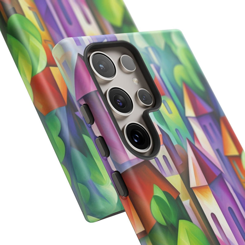 Kleurrijk Abstract Dorp met Landschap