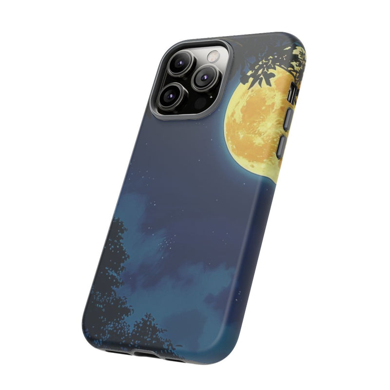 Gele Volle Maan in Nachtlandschap