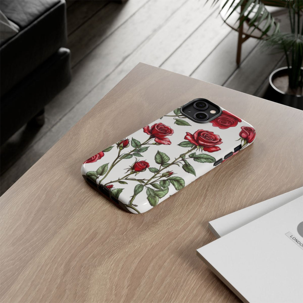 Rode Rozen Botanisch Patroon