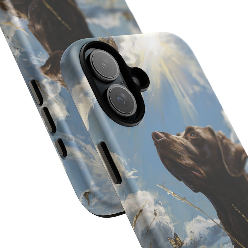 Chocoladekleurige Labrador met Vlinders in Veld