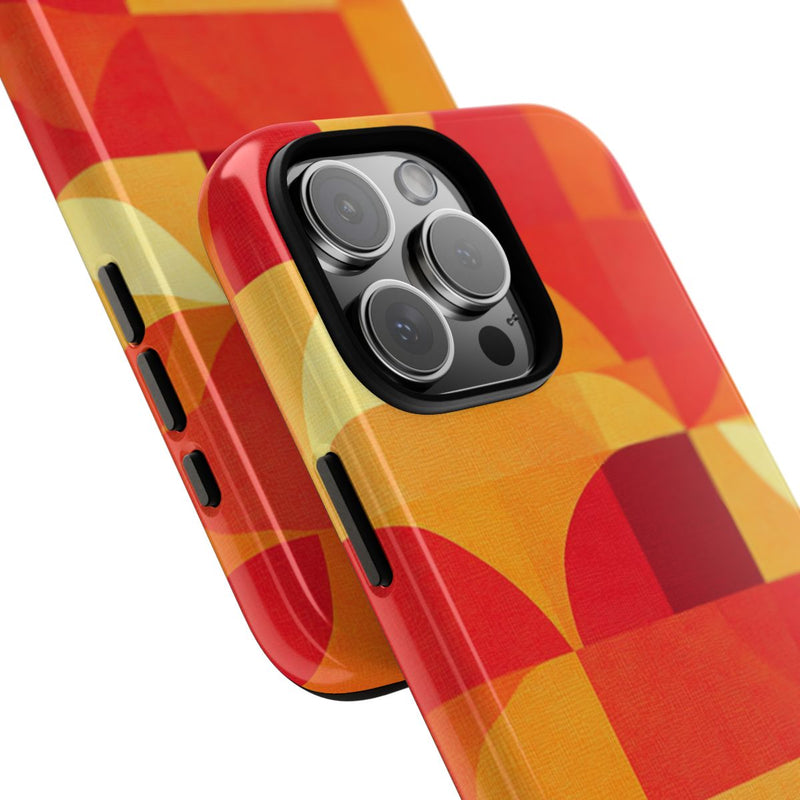 Geometrisch Rood- en Oranje-Patroon