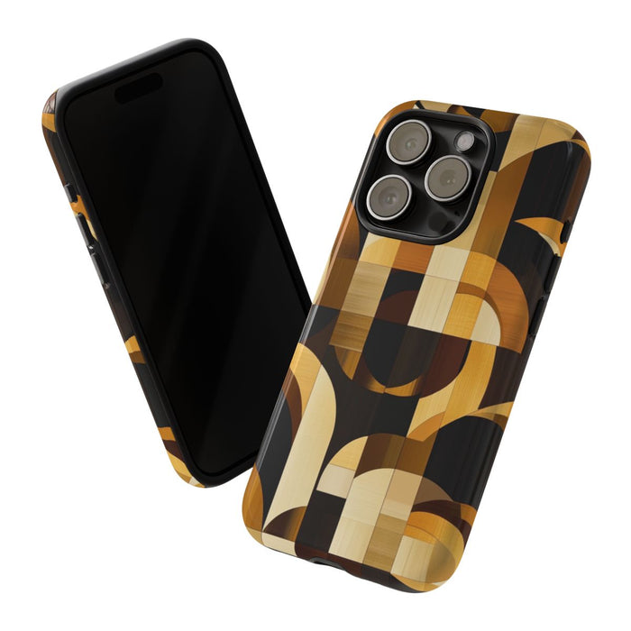 Geometrisch Bruin-Goud Art Deco Patroon
