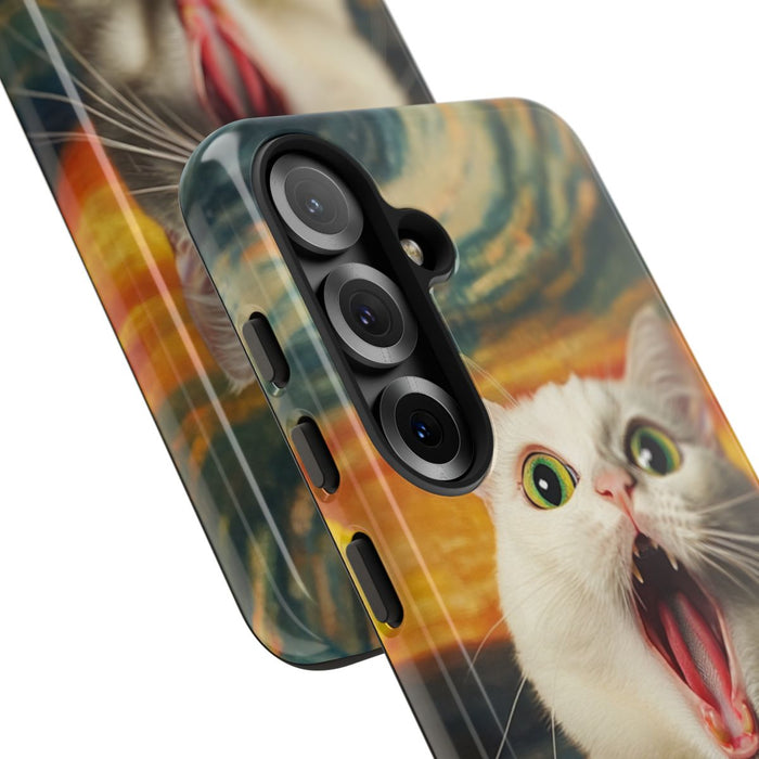 Verbaasde Witte Kat met Groene Ogen