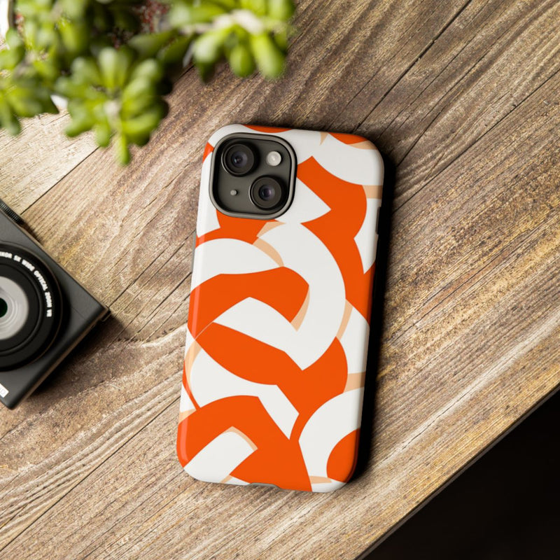 Oranje en Wit Geometrisch Patroon