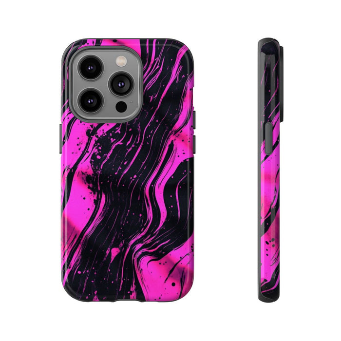 Neonroze en Zwart Abstract Patroon