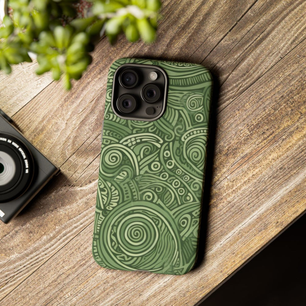 Abstract Groen Tribal Doodle Patroon