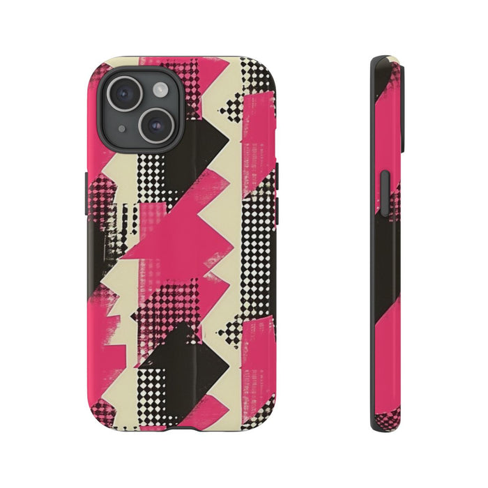 Roze en Zwart Abstract Geometrisch Patroon