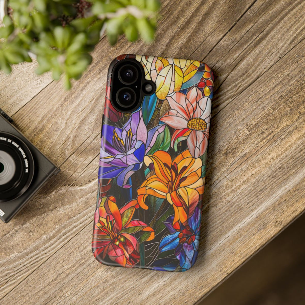 Levendig Gebloemd Glas-in-Lood Ontwerp