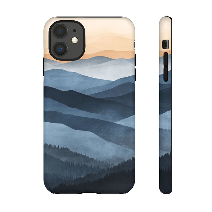 Gelaagd Berglandschap in Blauwe en Beige Tinten