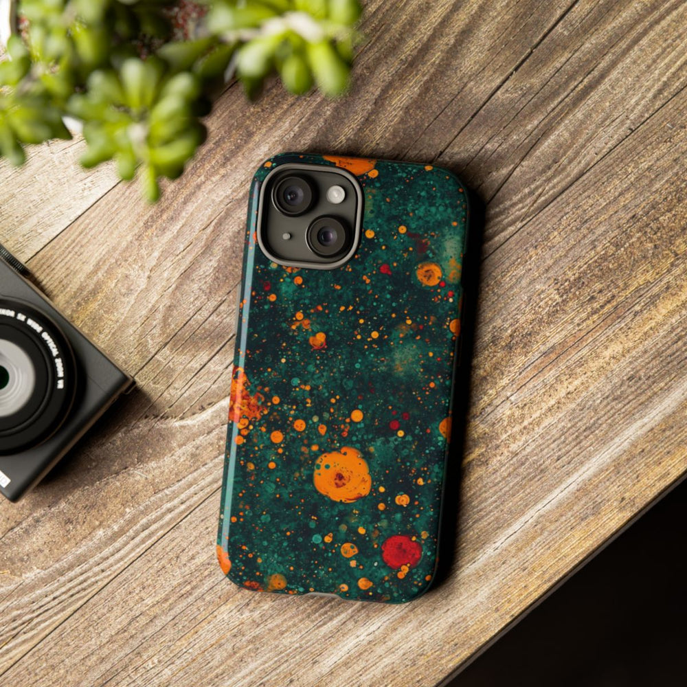 Abstracte Oranje en Teal Bellenpatroon