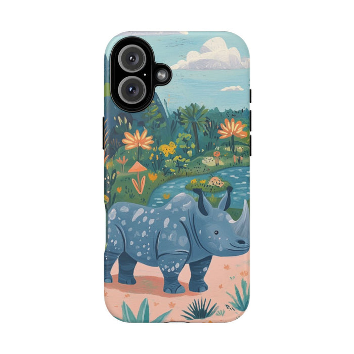 Blauwe Neushoorn Illustratie