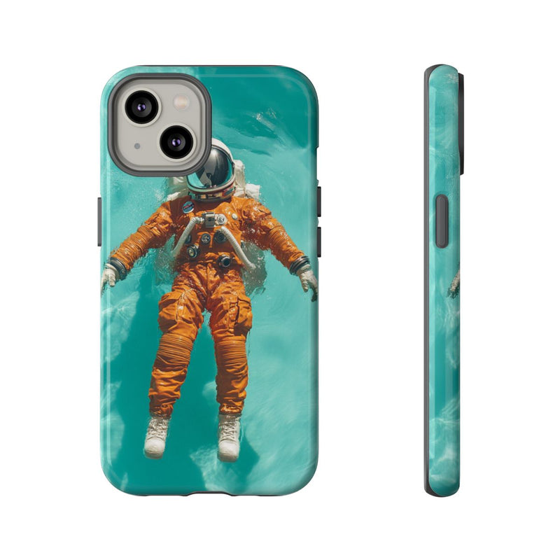 Astronaut in Oranje Pak Zwevend op Water