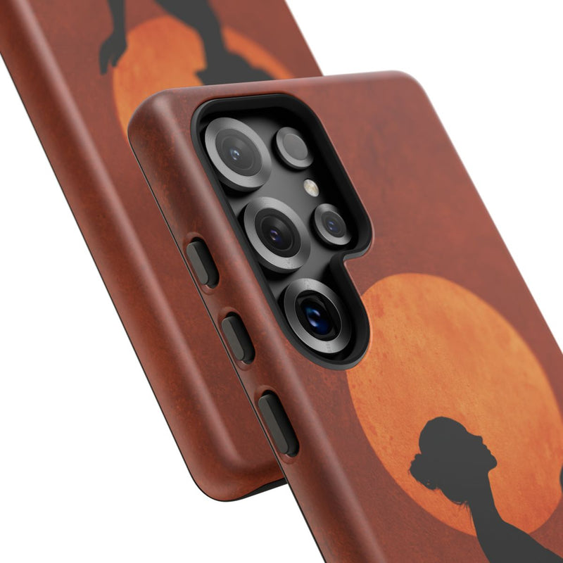 Zilveren Silhouet van Vrouw met Zon Boven Haar Hoofd