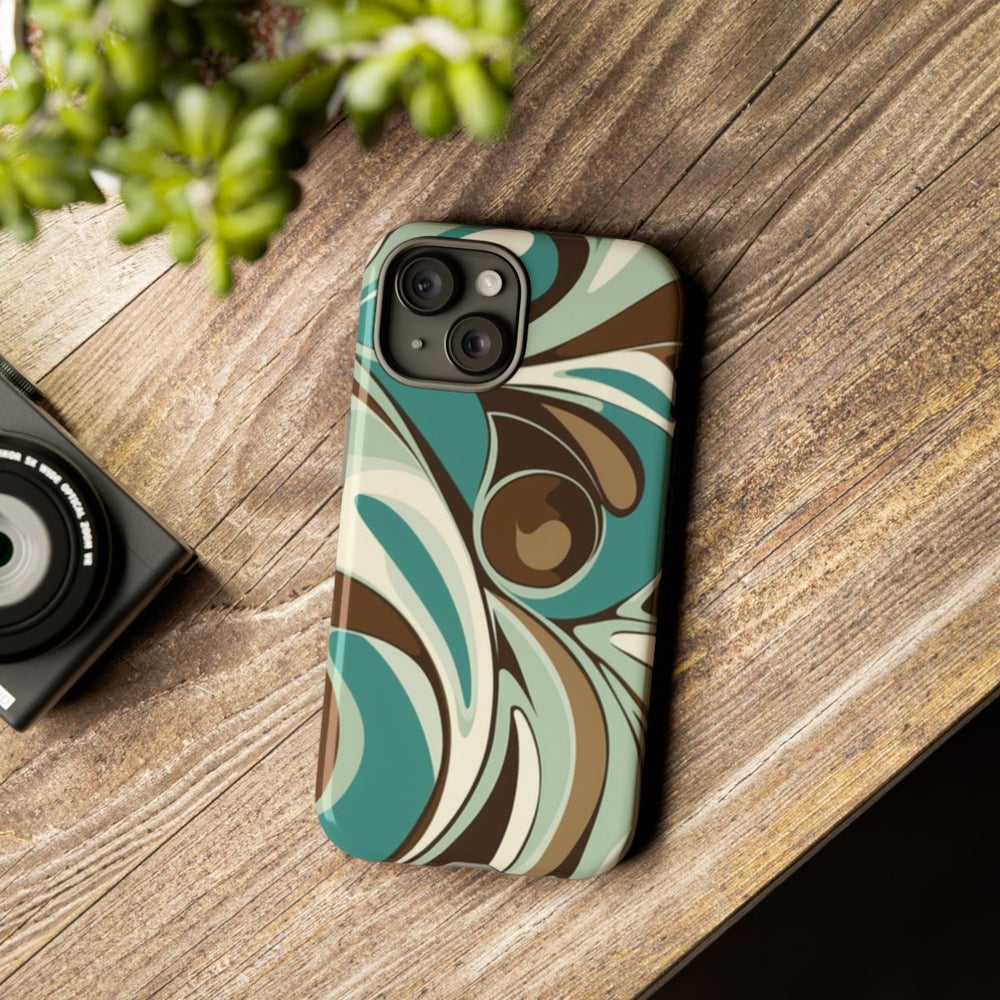Abstracte Swirl in Teal en Bruin