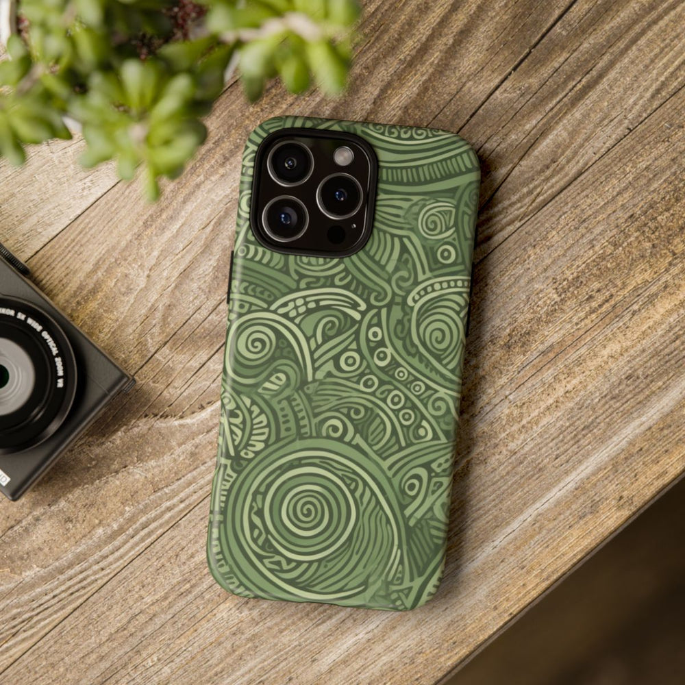Abstract Groen Tribal Doodle Patroon