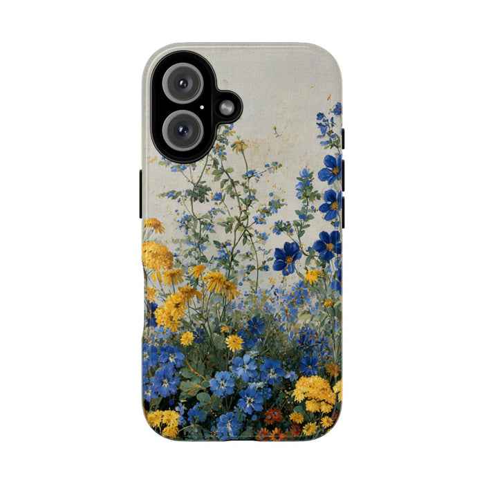 Blauwe en Gele Wilde Bloemen