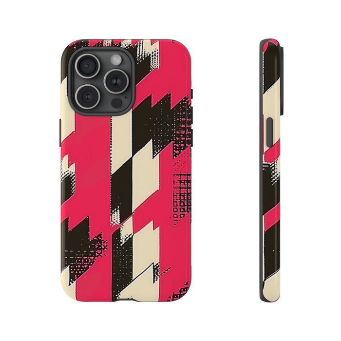 Roze en Zwart Pied-de-Poule Patroon