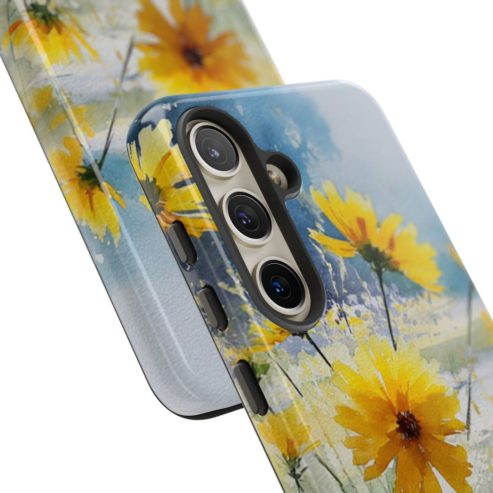 Gele Zonnebloemen in Pastelkleurig Landschap