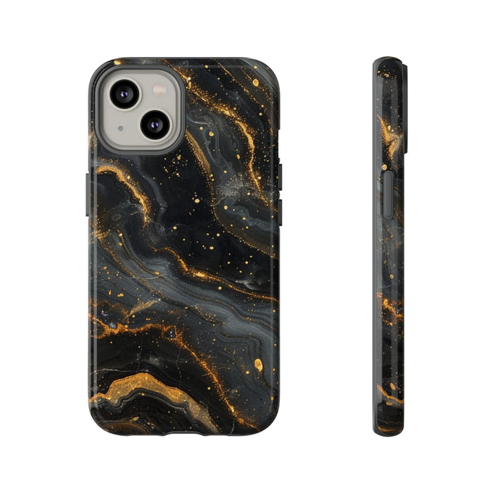 Zwart-Gouden Marmer Abstract Patroon