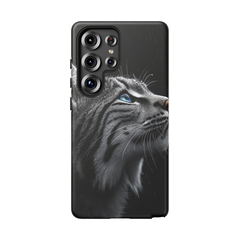 Zwart-Witte Lynx met Blauwe Ogen