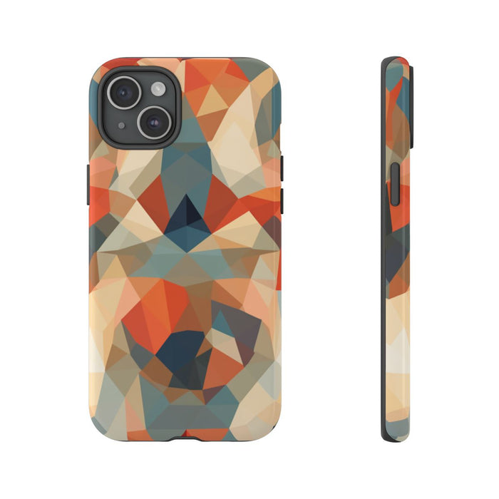 Geometrisch Abstract Patroon in Gedempte Warme Kleuren
