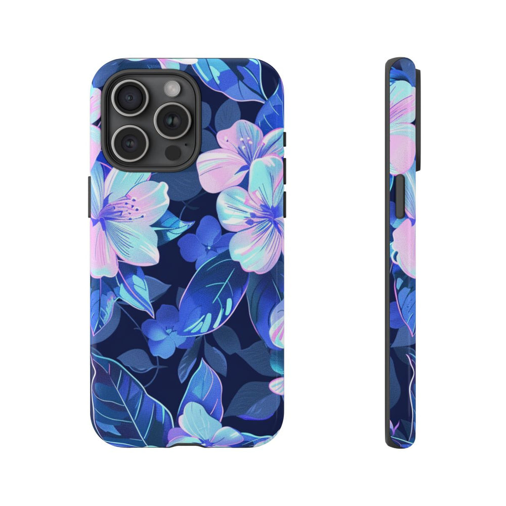 Blauw-Roze Bloemenpatroon