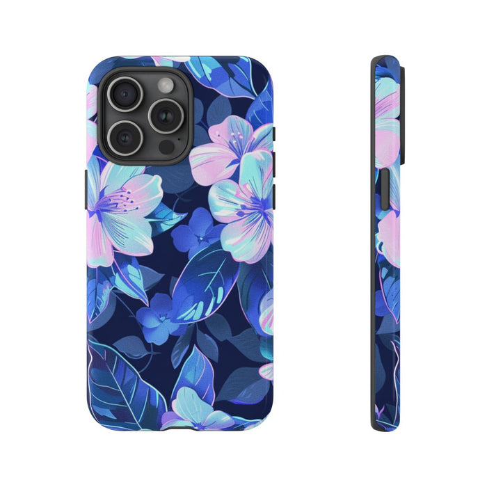 Blauw-Roze Bloemenpatroon