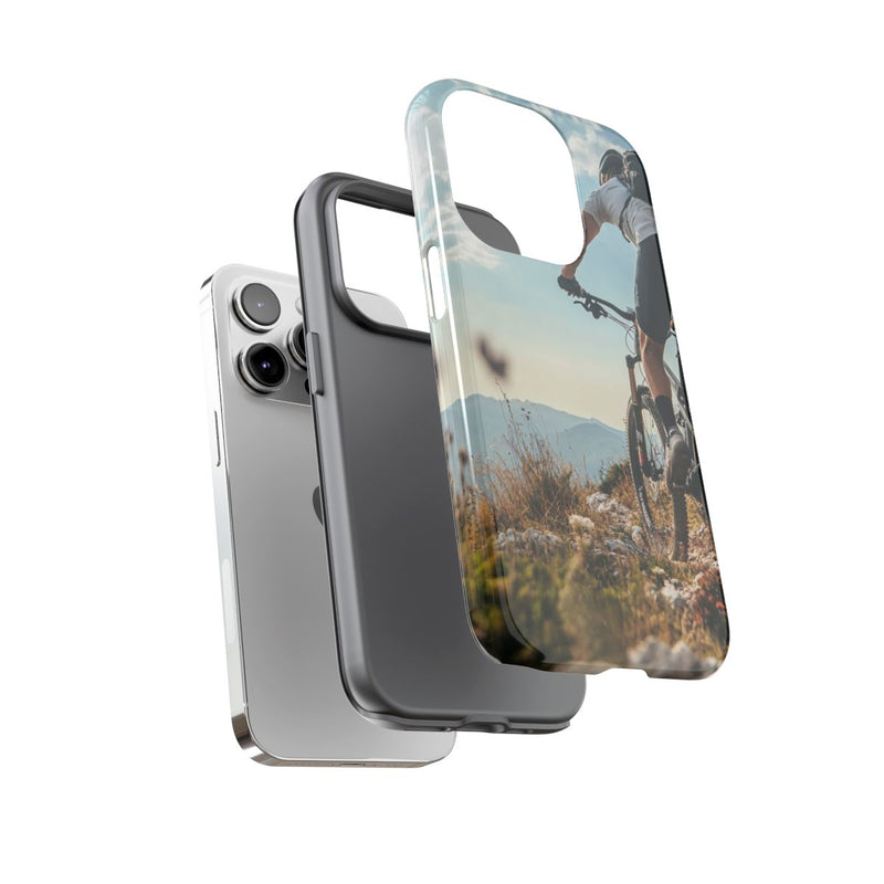 Mountainbiker op Rotsachtig Pad