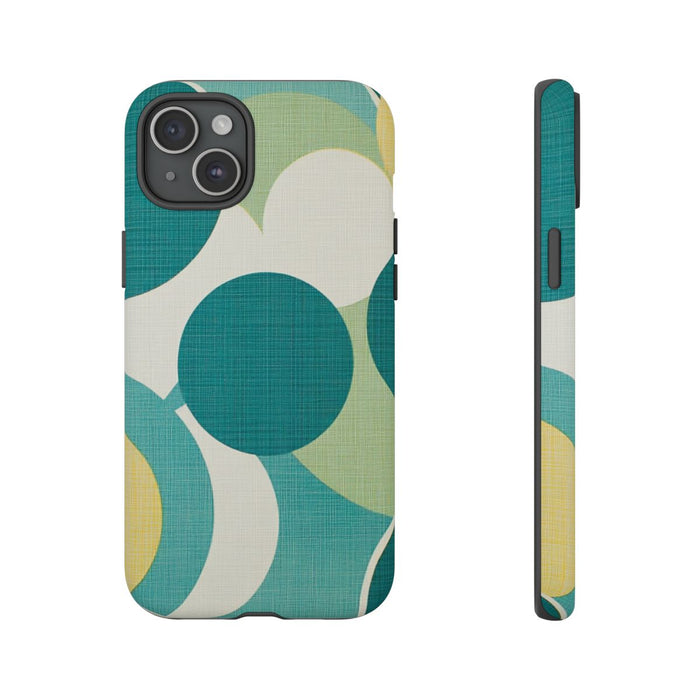 Retro Patroon met Blauwe en Gele Cirkels