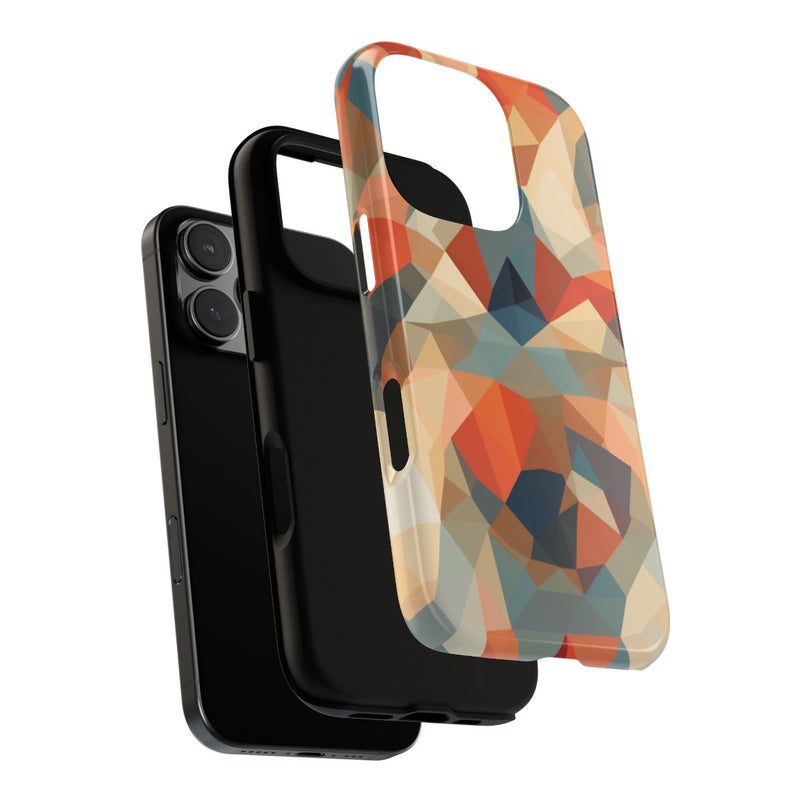Geometrisch Abstract Patroon in Gedempte Warme Kleuren