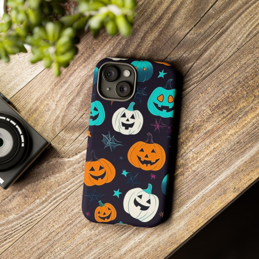 Vrolijk Gekleurde Halloween Pompoenen Patroon