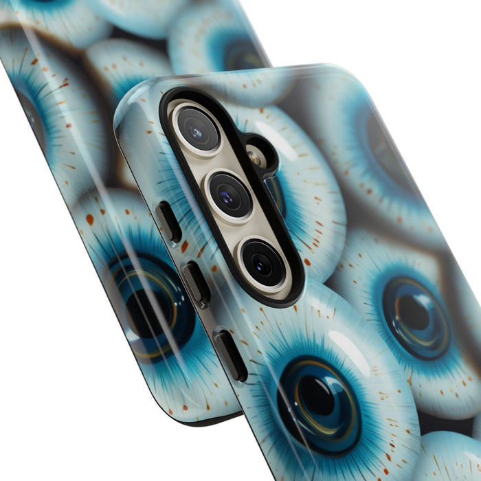 Glanzend Hoesje met Blauw Oogpatroon