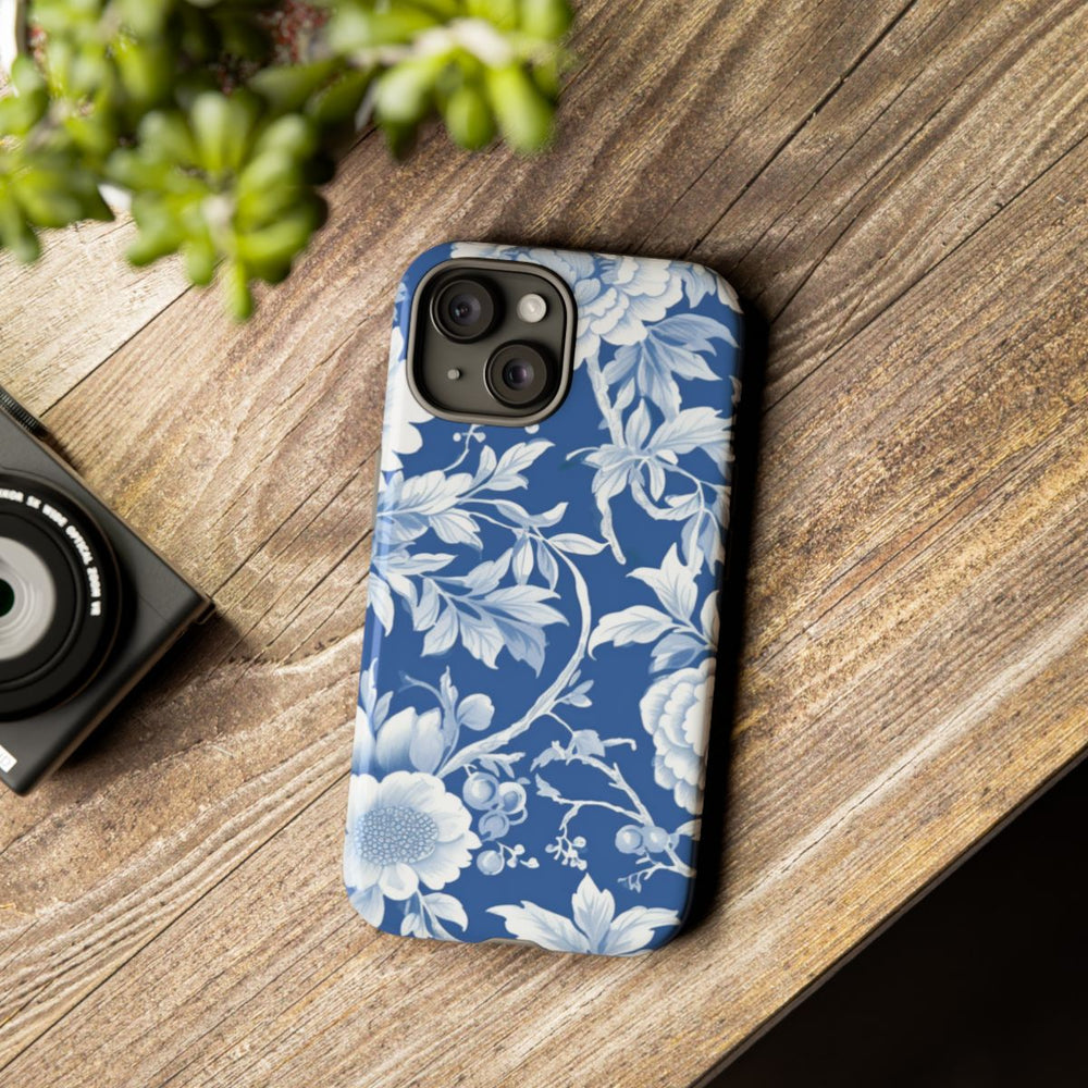 Blauw-Wit Bloemenpatroon
