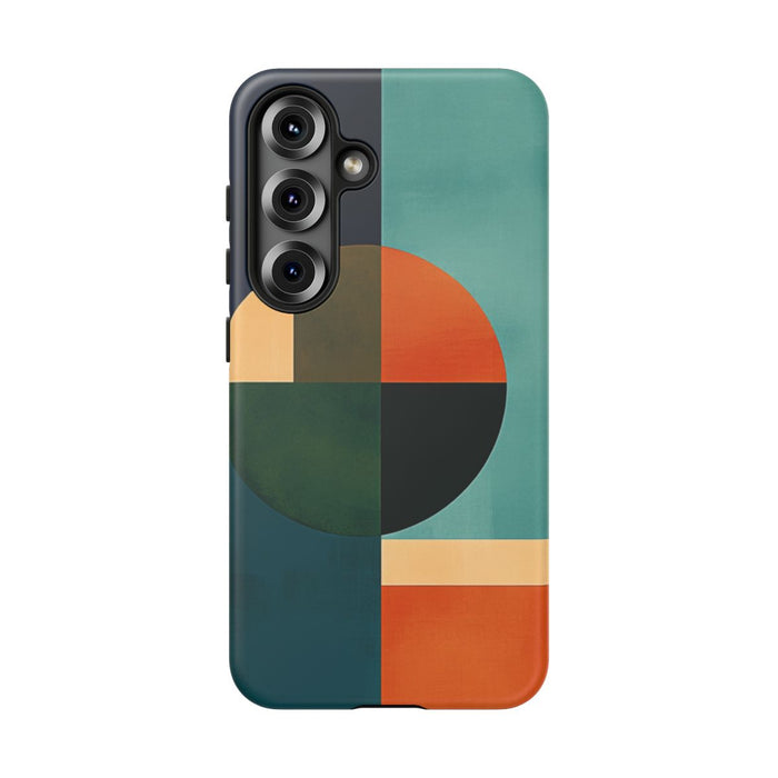 Geometrisch Abstract Ontwerp in Teal en Oranje
