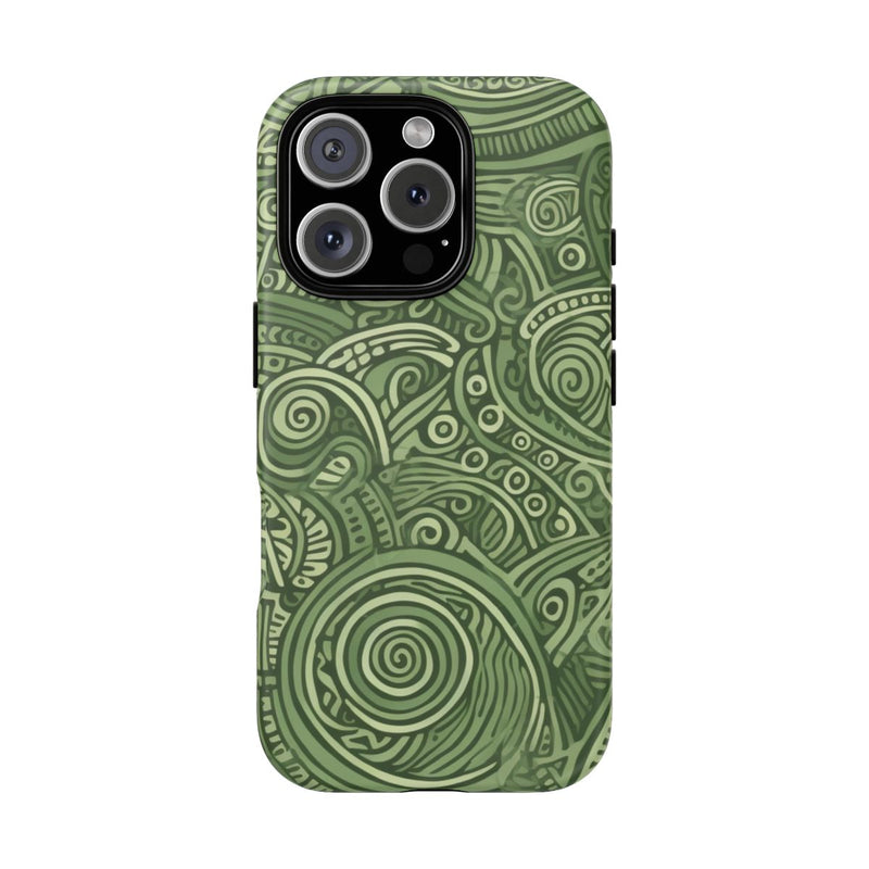 Abstract Groen Tribal Doodle Patroon