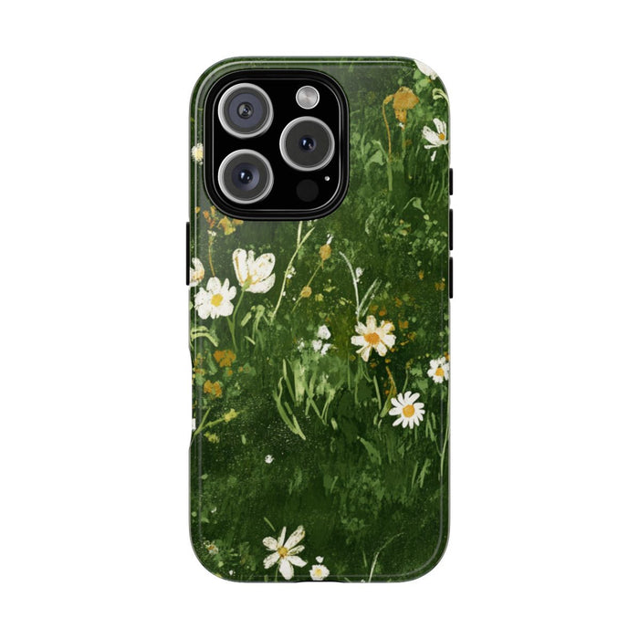 Groene Weide met Witte Bloemen