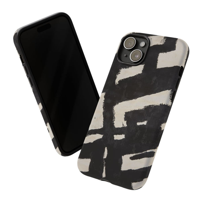 Abstract Zwart-Crème Patroon