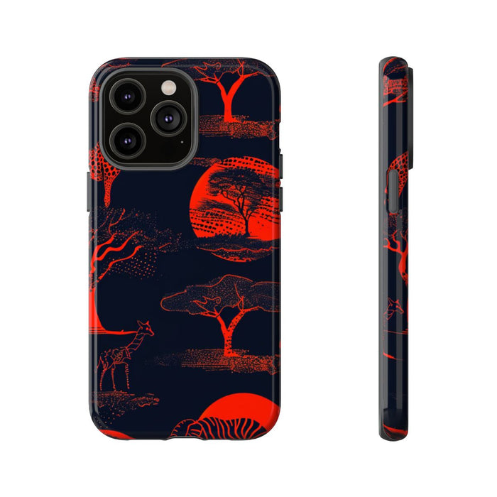 Rood Neon Afrikaans Dierenpatroon