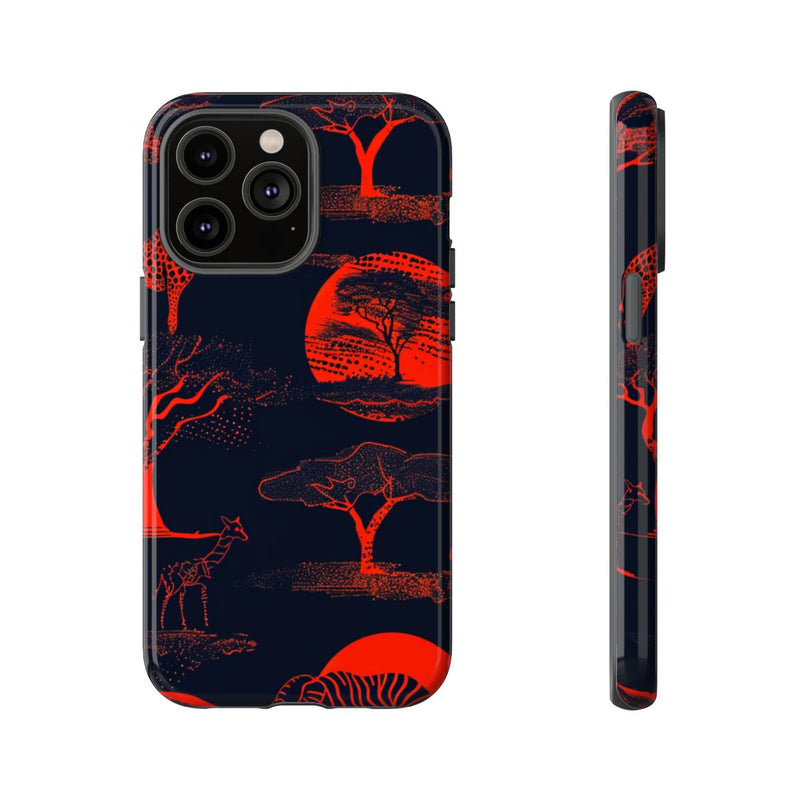 Rood Neon Afrikaans Dierenpatroon