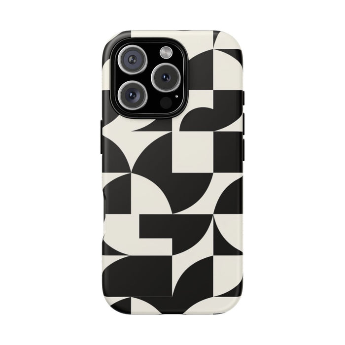 Zwart-Wit Geometrisch Abstract Patroon