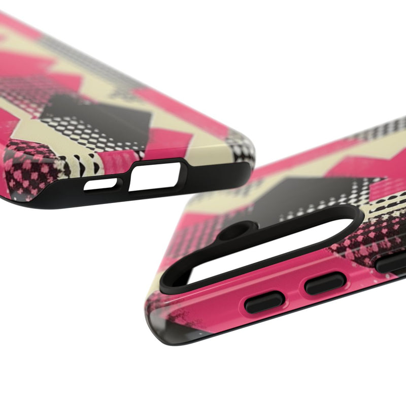 Roze en Zwart Abstract Geometrisch Patroon