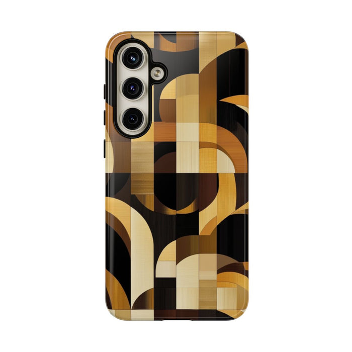 Geometrisch Bruin-Goud Art Deco Patroon