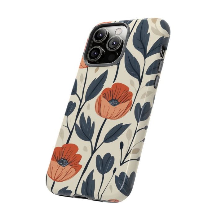 Oranje en Blauwe Bloemenpatroon
